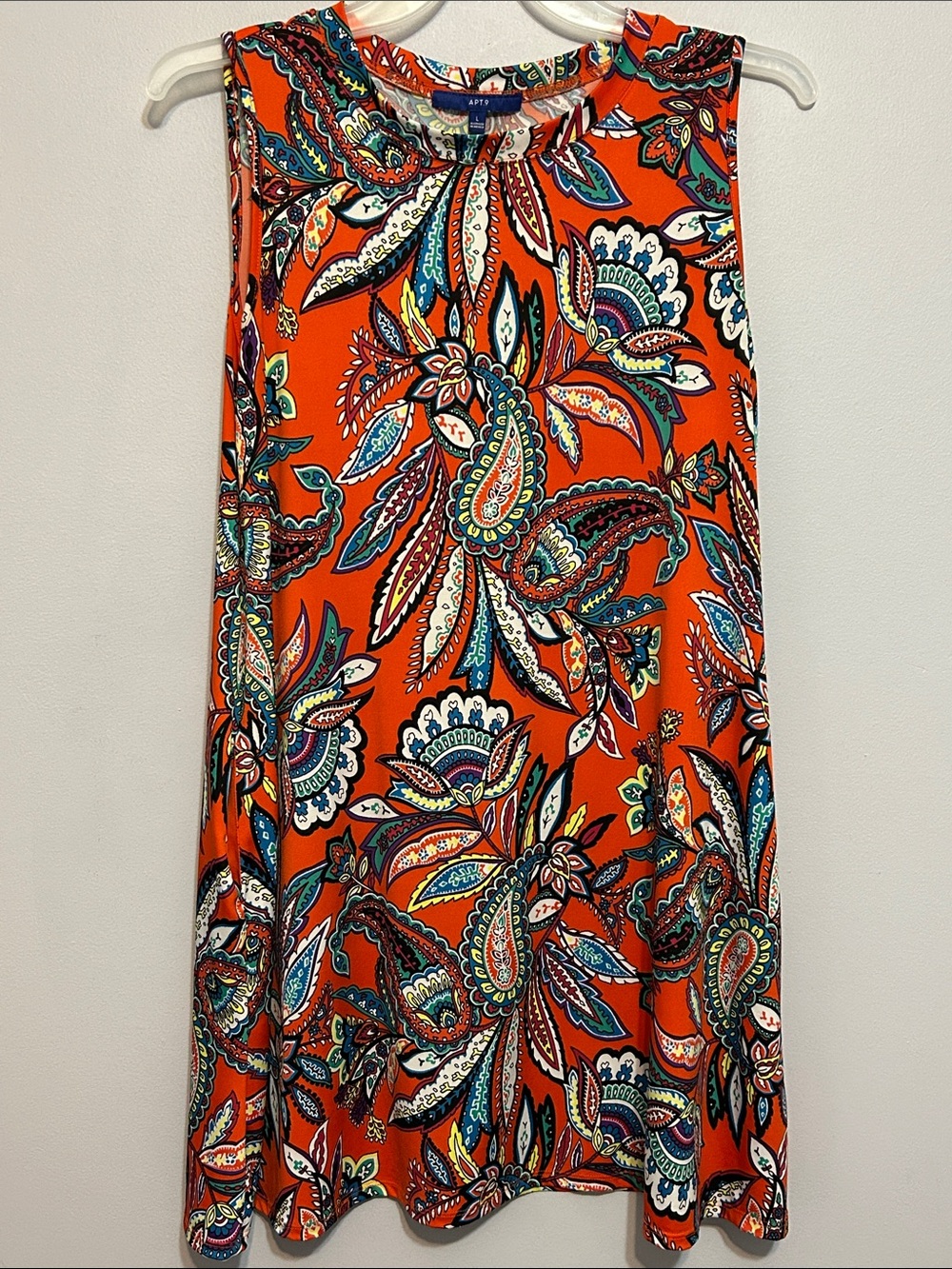 Paisley Print Tank Dress with Pockets